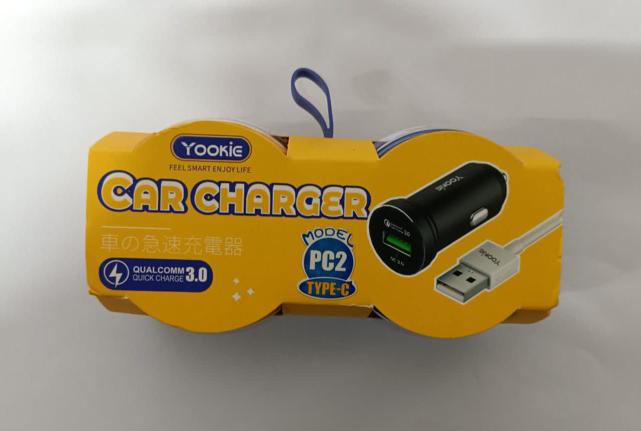 شارژر فندکی تایپ سی برند yookie مدل pc2